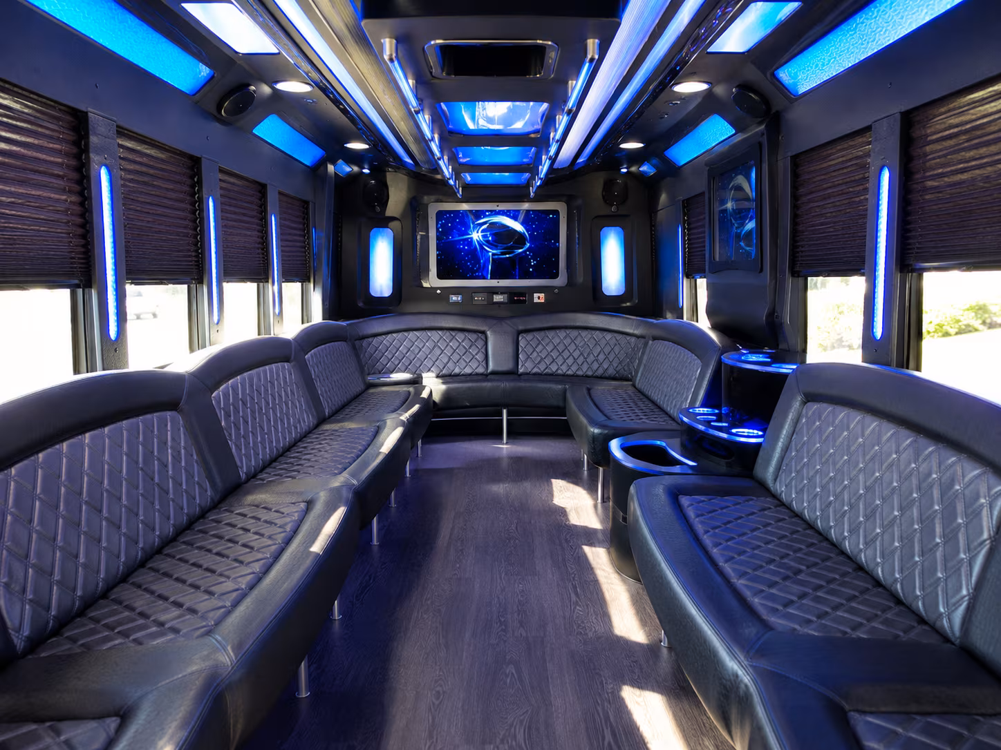 trenton 28 passenger party bus inside