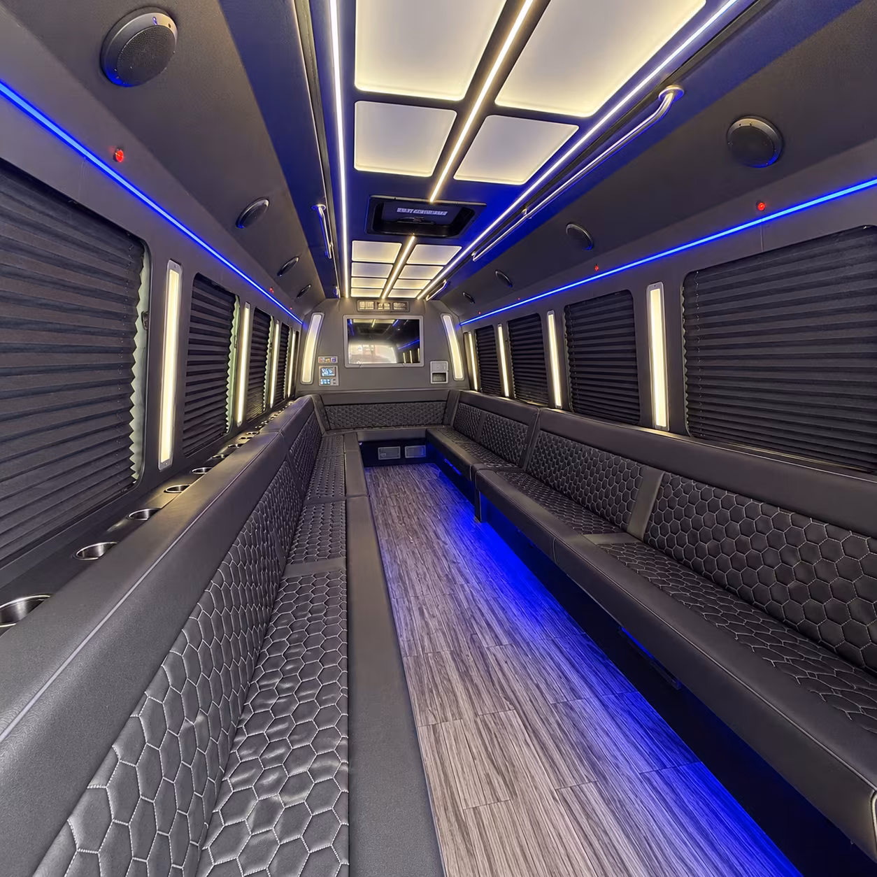 trenton 30 passenger party bus interior