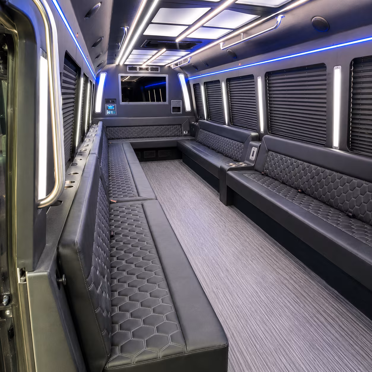 trenton 40 passenger party bus interior