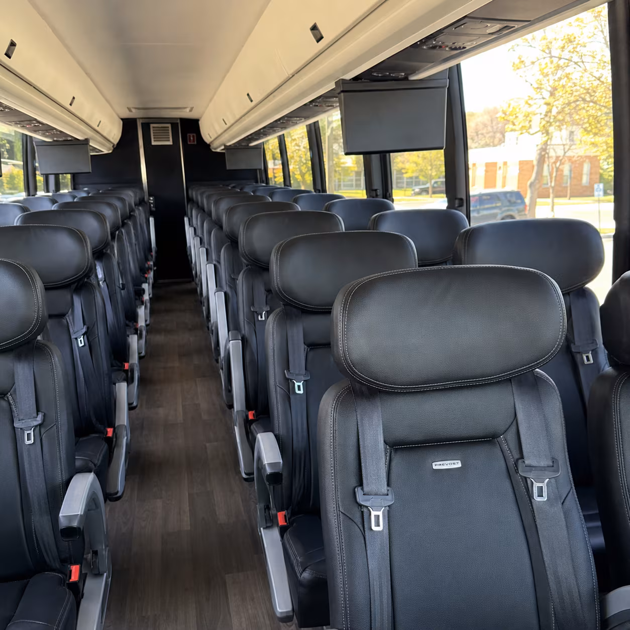 trenton 45 passenger charter bus inside